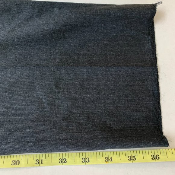 Nordstrom Men's Shop Flat Front Wool Trousers 32W Charcoal Raw Hem - Picture 11 of 11